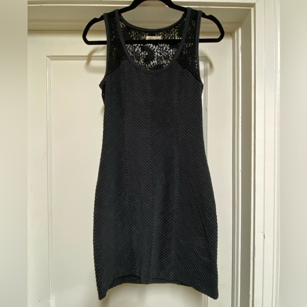 Silence+Noise black and gray cotton and spandex dress, small, almost like-new